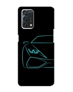 Чохол для OPPO A95 з картинкою «Блакитний силует Lamborghini»