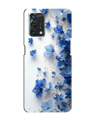 Чехол для OPPO A95 с картинкой «Голубой цветочный каскад»