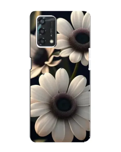 Чехол для OPPO A95 с картинкой «Белые маргаритки макро»