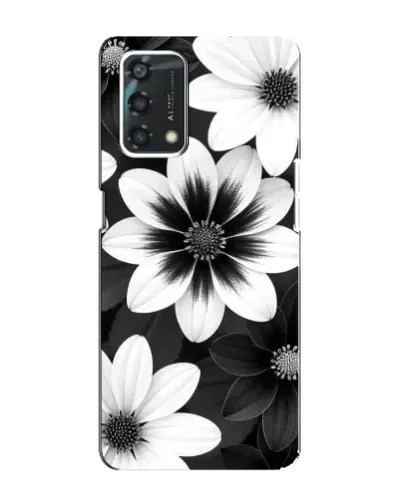 Чехол для OPPO A95 с картинкой «Монохромные астры»