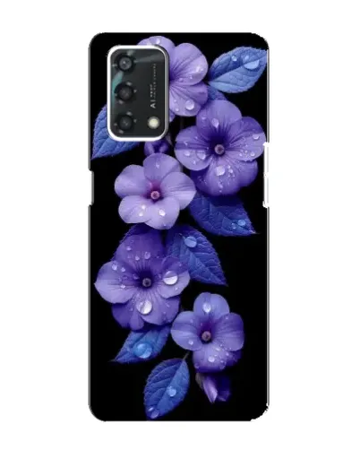 Чехол для OPPO A95 с картинкой «Фиолетовые цветы с росою»