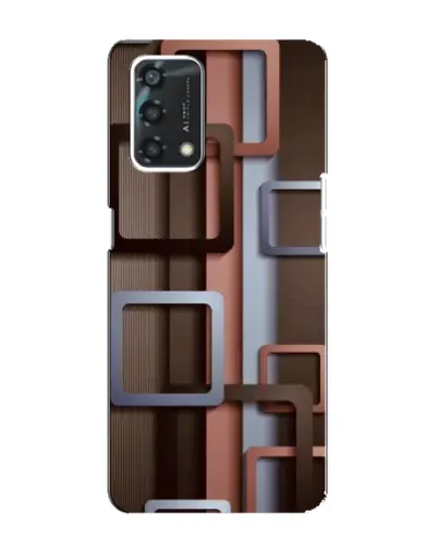 Чохол для OPPO A95 з картинкою «Коричневі об'ємні квадрати»