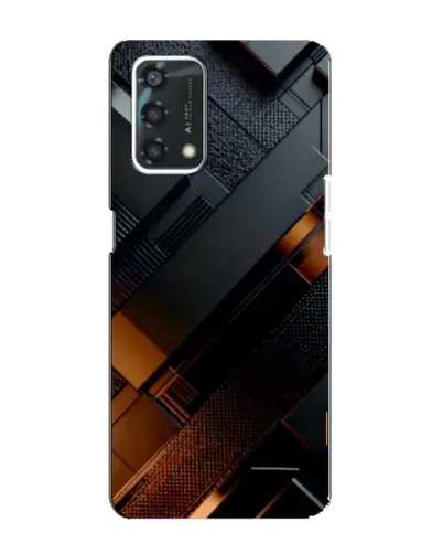 Чохол для OPPO A95 з картинкою «Чорні геометричні блоки»