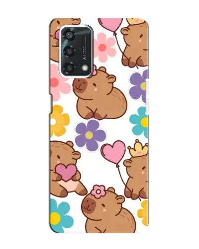 Чохол для OPPO A95 з картинкою «Квітковий паттерн капібар»