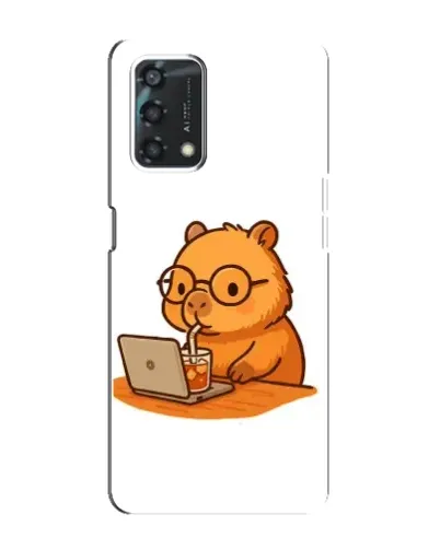 Чохол для OPPO A95 з картинкою «Капібара з ноутбуком»
