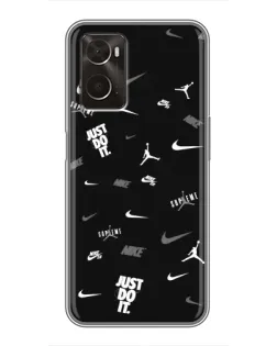 Чохол для OPPO A96 з картинкою «Nike Black Pattern»
