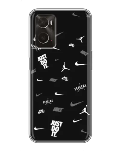 Чохол для OPPO A96 з картинкою «Nike Black Pattern»