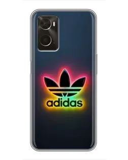 Чехол для OPPO A96 с картинкой «Неоновый Adidas»