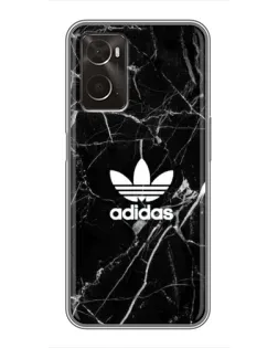 Чехол для OPPO A96 с картинкой «Белый мрамор Adidas»