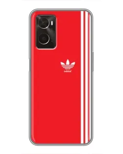 Чехол для OPPO A96 с картинкой «Красный минимализм Adidas»