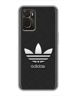 Чехол для OPPO A96 с картинкой «Adidas Карбоновая текстура»