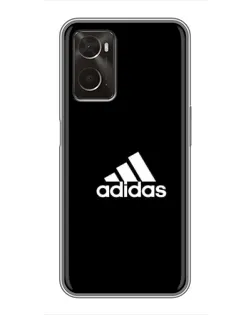 Чехол для OPPO A96 с картинкой «Черная классика Adidas»