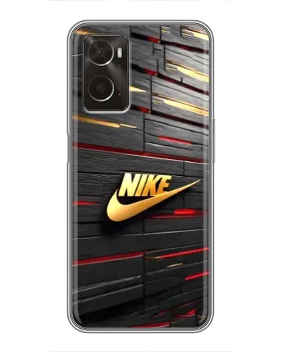 Чехол для OPPO A96 с картинкой «Золотой Nike на металле» Чехол для OPPO A96 с картинкой «Золотой Nike на металле»