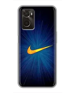 Чехол для OPPO A96 с картинкой «Синий пульс Nike» Чехол для OPPO A96 с картинкой «Синий пульс Nike»