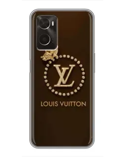 Чохол для OPPO A96 з картинкою «LV — золота печатка»