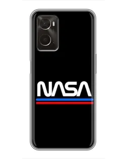 Чохол для OPPO A96 з картинкою «NASA — класика Red Blue» Чохол для OPPO A96 з картинкою «NASA — класика Red Blue»