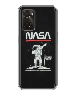 Чохол для OPPO A96 з картинкою «NASA — крокуємо по Місяцю» Чохол для OPPO A96 з картинкою «NASA — крокуємо по Місяцю»