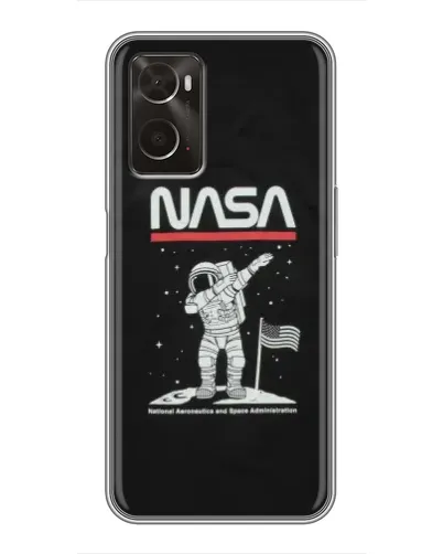 Чохол для OPPO A96 з картинкою «NASA — крокуємо по Місяцю» Чохол для OPPO A96 з картинкою «NASA — крокуємо по Місяцю»