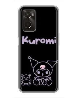 Чохол для OPPO A96 з картинкою «Kuromi — чорний мінімалізм»