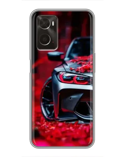 Чохол для OPPO A96 з картинкою «Спортивна BMW та квіти»