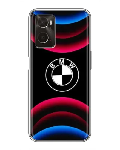 Чохол для OPPO A96 з картинкою «Логотип BMW та неонові дуги»