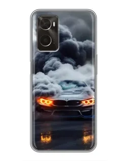 Чохол для OPPO A96 з картинкою «BMW у диму» Чохол для OPPO A96 з картинкою «BMW у диму»