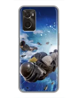Чохол для OPPO A96 з картинкою «Десант PUBG — стрибок»