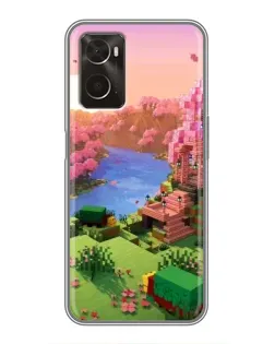 Чохол для OPPO A96 з картинкою «Рожеве дерево Minecraft»