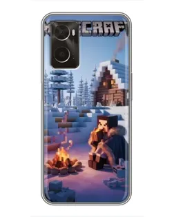Чохол для OPPO A96 з картинкою «Зимовий Minecraft»