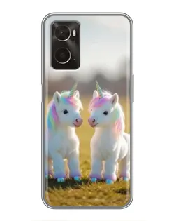 Чохол для OPPO A96 з картинкою «Пара єдинорогів»