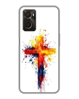 Чохол для OPPO A96 з картинкою «Акварельний хрест»