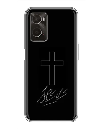 Чехол для OPPO A96 с картинкой «Графический крест Jesus» Чехол для OPPO A96 с картинкой «Графический крест Jesus»