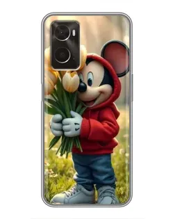Чохол для OPPO A96 з картинкою «Міккі з тюльпанами» Чохол для OPPO A96 з картинкою «Міккі з тюльпанами»