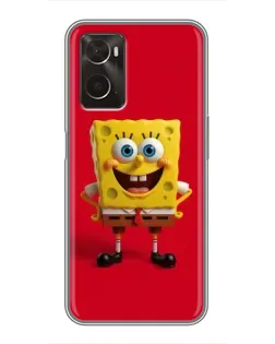 Чохол для OPPO A96 з картинкою «Спанч Боб на червоному» Чохол для OPPO A96 з картинкою «Спанч Боб на червоному»