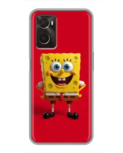 Чохол для OPPO A96 з картинкою «Спанч Боб на червоному»