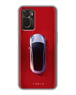 Чохол для OPPO A96 з картинкою «Tesla Top View»