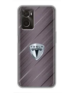 Чохол для OPPO A96 з картинкою «Металева текстура Tesla»