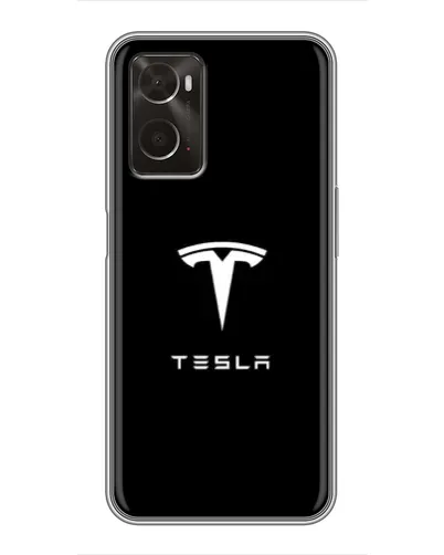 Чохол для OPPO A96 з картинкою «Tesla White Logo»
