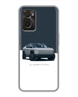 Чохол для OPPO A96 з картинкою «Сріблястий Cybertruck Tesla»