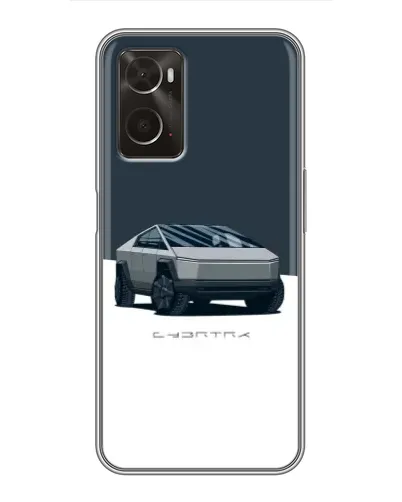 Чохол для OPPO A96 з картинкою «Сріблястий Cybertruck Tesla»