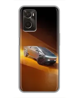 Чохол для OPPO A96 з картинкою «Cybertruck у пустелі»