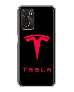 Чохол для OPPO A96 з картинкою «Tesla Red Logo»