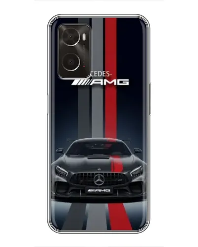 Чохол для OPPO A96 з картинкою «Mercedes — білий карбон»