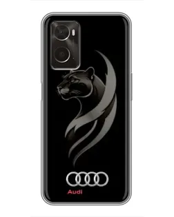 Чохол для OPPO A96 з картинкою «Графіка — пантера та Audi»