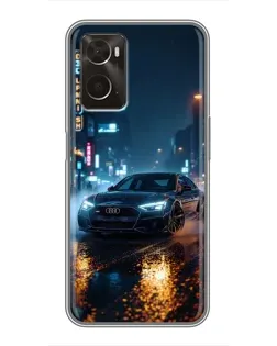 Чохол для OPPO A96 з картинкою «Нічне місто та Audi»