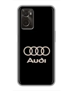 Чохол для OPPO A96 з картинкою «Audi — золотий логотип»