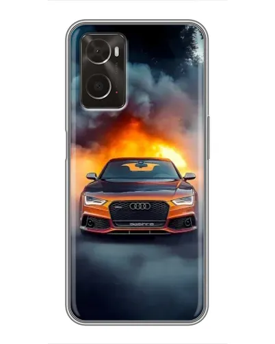 Чохол для OPPO A96 з картинкою «Audi у вогняному диму»
