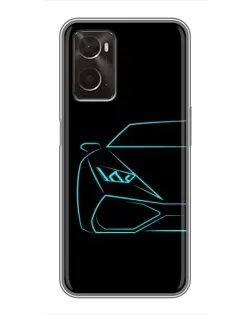 Чохол для OPPO A96 з картинкою «Блакитний силует Lamborghini» Чохол для OPPO A96 з картинкою «Блакитний силует Lamborghini»