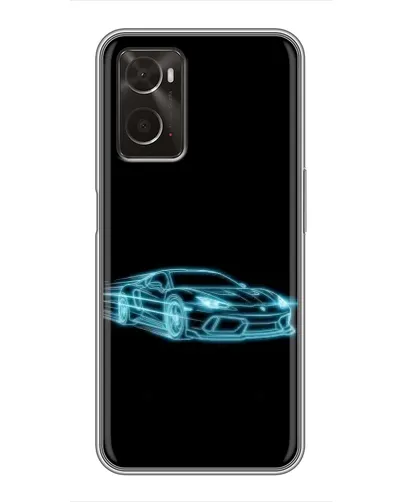 Чохол для OPPO A96 з картинкою «Неоновий контур Lamborghini»