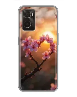 Чохол для OPPO A96 з картинкою «Рожевий цвіт сердечко на тлі заходу» Чохол для OPPO A96 з картинкою «Рожевий цвіт сердечко на тлі заходу»